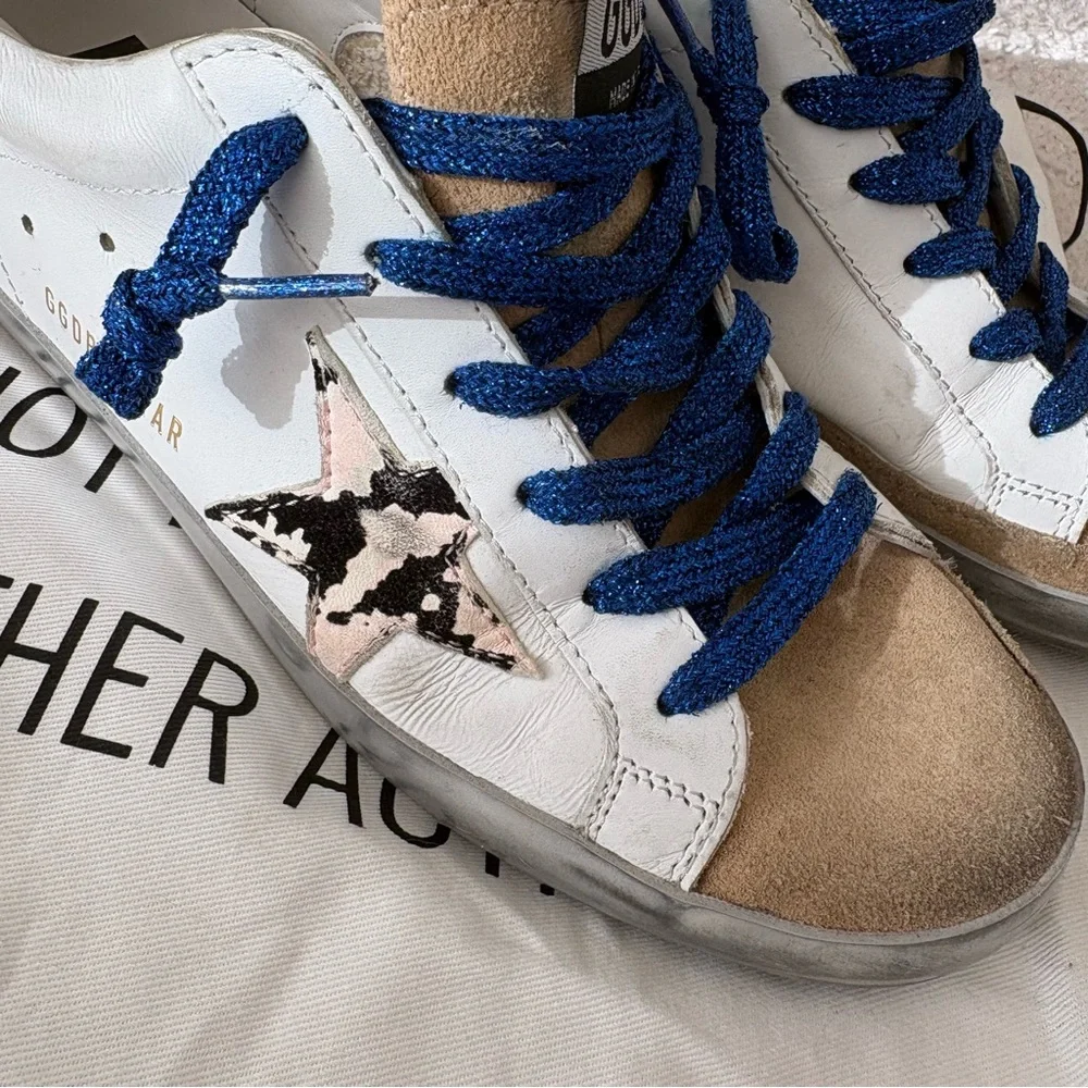 Golden Goose Super Star Pink Snake Shoes